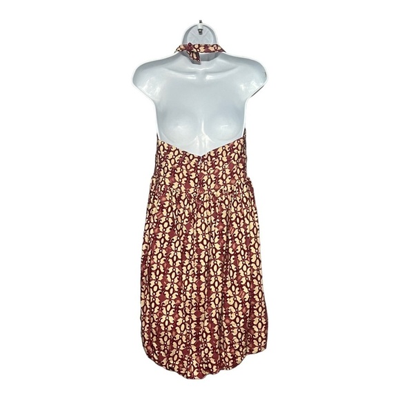 Anthropologie Tracy Reese Bubble Hem Halter Dress Linen/Cotton Blend Abstract - Picture 2 of 10